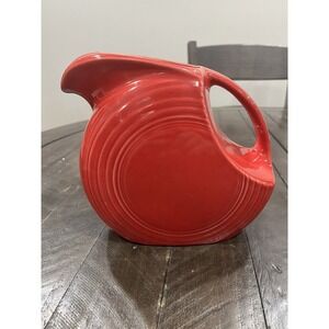 Fiesta Disc Water Pitcher Red Scarlet HLC Pottery Post‎ 86 Fiestaware Second